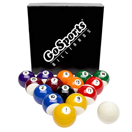 GoSports Regulation Billiards Balls - Complete Set of 16 Professional Balls, Multi