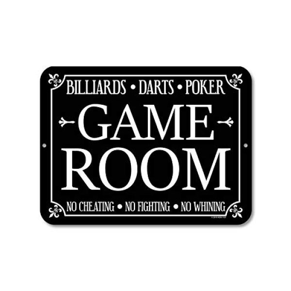 Honey Dew Gifts Game Room Decor, Billiards, Darts, Poker 9 x 12 inch Metal Aluminum Novelty Tin Sign Decor