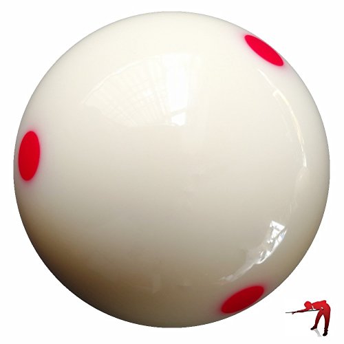 Loto AAA-Grade PRO Cup Standard Pool-Billiard Cue Ball with 6 Dots (2-1/4'', 6 oz) (Red)
