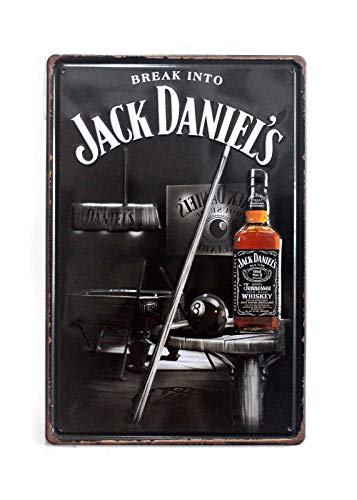 NaCraftTH Jack Daniels Whiskey Metal Iron Tin Sign Retro Vintage Hanging Wall Art Pub Bar Decor, 8"x12"