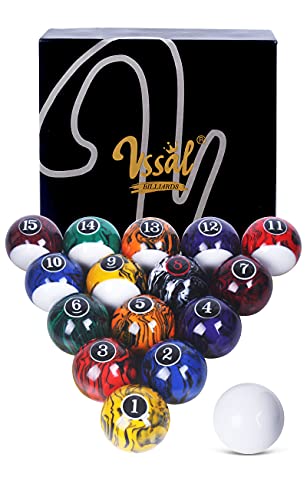 Billiard Balls Set Pool Table Balls Marble-Swirl Style 16 Ball Set
