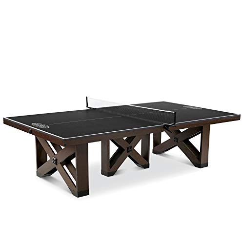 Barrington Billiards Fremont Collection Official Size Table Tennis Table, Black Top/Brown Frame