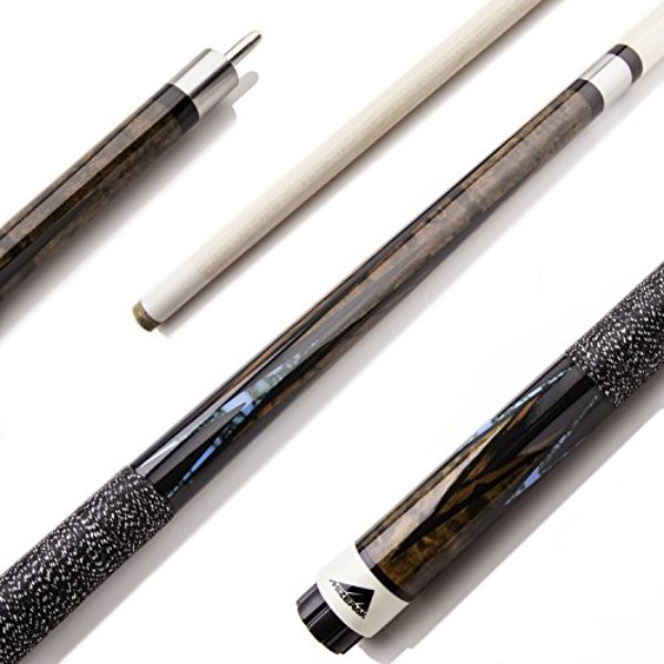Mizerak 58" Premium Maple Billiard Cue with Stainless Steel Joint and 8-Layer Leather Tip - 2-piece