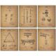 Billiards Patent Wall Art Prints – Set of 6 Vintage Pool Historical Photos